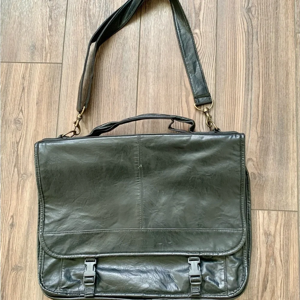 mens leather laptop briefcase 14/16”